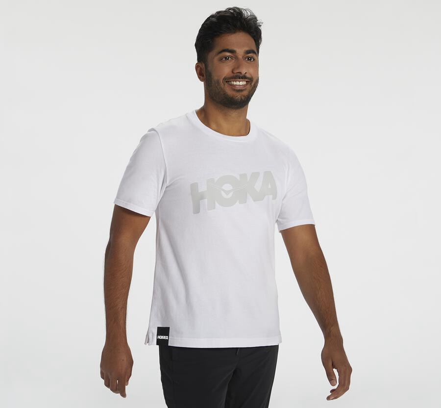 Hoka One One Overhemd Heren - Brand - Wit - OV3915687